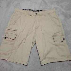 Iron Cargo Shorts Men 34/9 Khaki Beige Skater Hiking Walking Y2K Vacation Beach